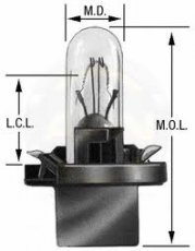Glödlampa 12v t1,75 1,4w glas m. hållare